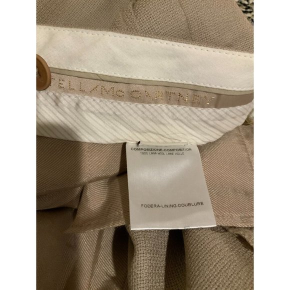 Stella McCartney Tan Textured Wool Tapered Leg Pants, Size 8 (US) 44 (IT) - Picture 9 of 9